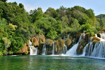 Fototapeta na wymiar Croatia; Sibenik - september 5 2021 : picturesque National Park of Krka