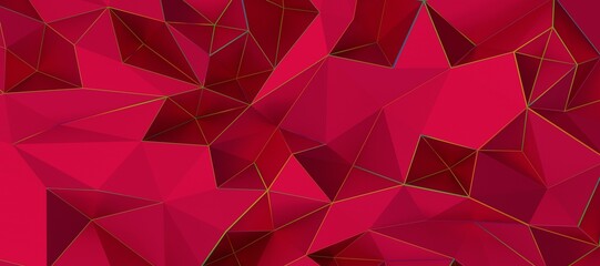 Naklejka premium Low poly triangle posters, modern concept pink