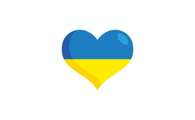 Ukraine flag inside a heart. Ukrainian symbol. Love.