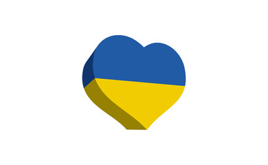Ukraine flag inside a heart. Ukrainian symbol. Love.