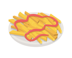 french fries with ketchup