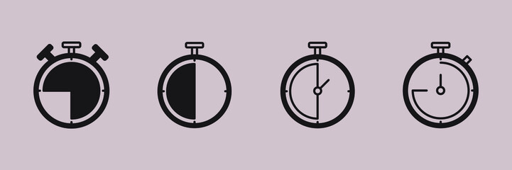 Stopwatch icons  symbol vector elements for infographic web