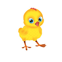 Cartoon illustration of easter chicken