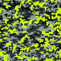 Camouflage texture seamless pattern. Abstract modern military camo background for fabric and fashion army style textile print. Vector illustration.