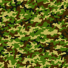 Camouflage texture seamless pattern. Abstract modern military camo background for fabric and fashion army style textile print. Vector illustration.