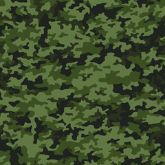 Camouflage texture seamless pattern. Abstract modern military camo background for fabric and fashion army style textile print. Vector illustration.