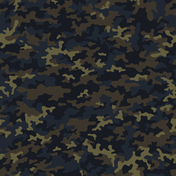 Camouflage texture seamless pattern. Abstract modern military camo background for fabric and fashion army style textile print. Vector illustration.
