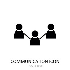 Vector illustration with communication icon. Outline drawing.