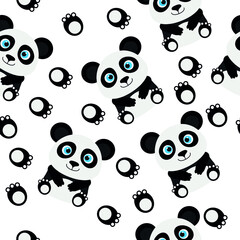 panda pattern. seamless pattern for baby textile. vector illustration, eps 10.