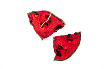 dried watermelon on the white background