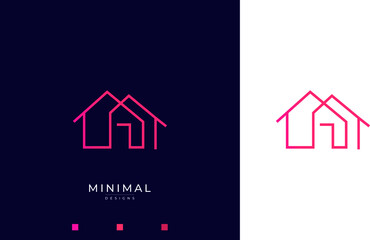 A line art icon logo a modern stylish house, home