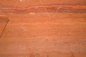Coral Red Marble Wall.