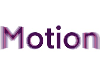 Motion text effect isolated on white background