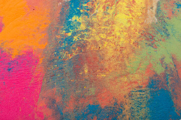 Abstract colorful Happy Holi background. Indian Holi festival of colours. Colorful powder explosion.