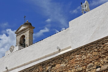 Stork nest-Neoclassical Town Arch top-Arco da Vila-Old Town's ramparts. Faro-Portugal-124