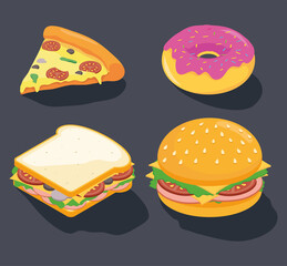 fast food four icons