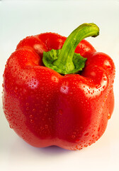 red pepper on a white background close-up