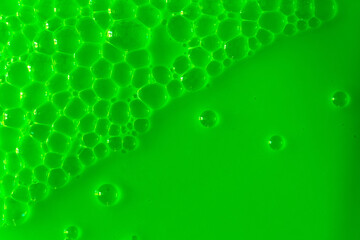 Bubble green background texture. Berry gel to cleanse the skin of the face and body. Spa treatments, skin care. Bath foam, detergent. Slime lime