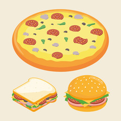 fast food three icons