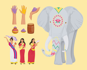 ten happy holi icons