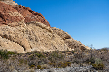 Fototapeta na wymiar Large rock formation at the Red Rock Canyon Area in Nevada