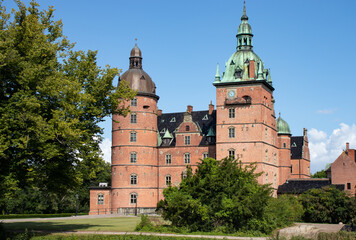 Obraz premium Castle of Vallo, Denmark on a sunny summer day. Royal Denmark. 
