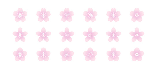 Vector Sakura flowers icons set.