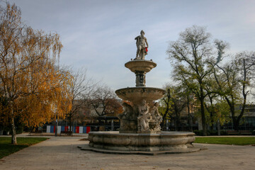 The Danubius Fountain in Budapest, Hungary