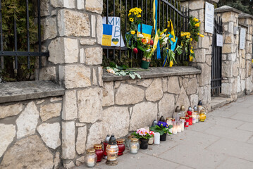 Tribute to those who died in the war in Ukraine. - obrazy, fototapety, plakaty