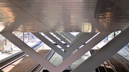 Modern roof of the train station 
