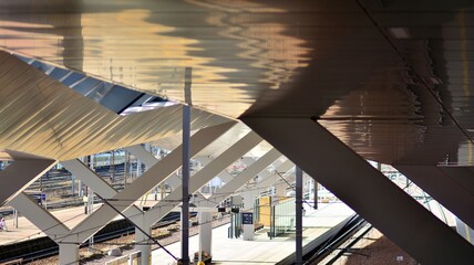 Modern roof of the train station 