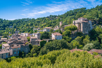 France, Ardèche (07), la cité médiévale de Largentière dans la vallée de la Ligne.