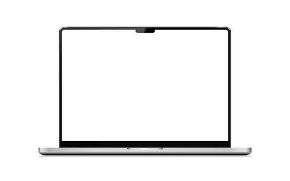 Isolated laptop with blank screen