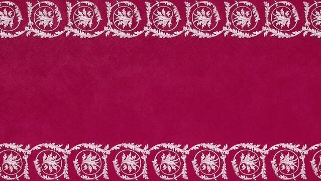 Decorative vintage antique floral baroque ornament, renaissance retro victorian elegant frame, royal damask background with border, pink rose red fabric template, beautiful greeting card