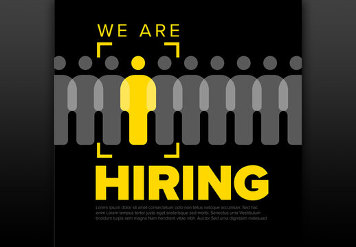 We Are Hiring Minimalistic Dark Flyer Layout Yellow Version