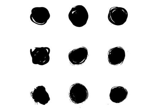 Vector Circle Collection of Ink Doodle
