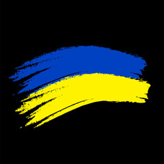 Obraz premium Vector illustration. Ukrainian flag. Yellow - blue flag of the country. Original color. Geographic location icon. User interface element. National flag.