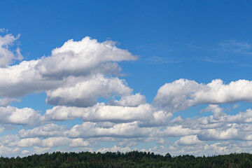daytime blue sky with white cloud closeup as natural background