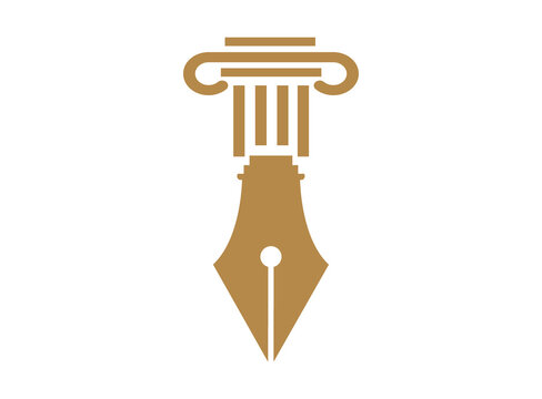 pen pillar logo nib column vector image