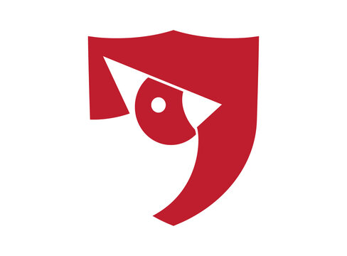 cardinal shield red bird logo vector image
