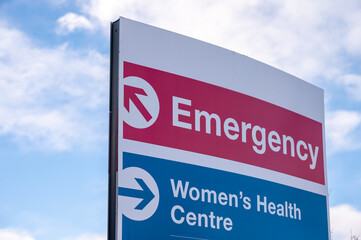 Calgary, Alberta - February 27, 2022: Signage at the  Foothills Hospital complex.