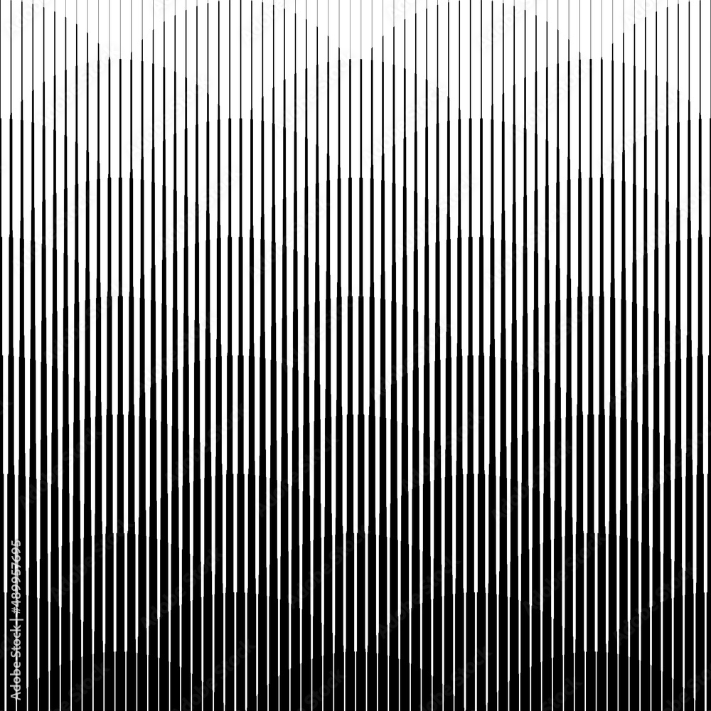 Poster horizontal line pattern. from thin line to thick. parallel stripe. black streak on white background.