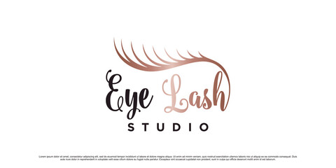 Fototapeta na wymiar Luxury beauty eyelash extension logo design with creative modern concept Premium Vector