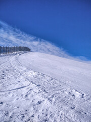 Ski slope in the italian alps of Livigno