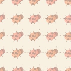cute garden spring pattern for kids - beetles