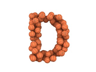 Basketball Themed Font  Letter D