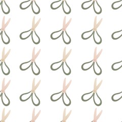 cute garden spring pattern for kids - scissors on white background