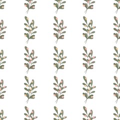 cute gardening spring pattern for kids - herbs on white background