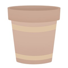 cute childish spring illustration - flower pot on a white background
