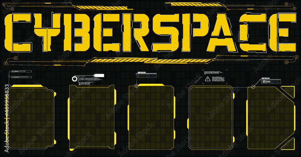 Poster digital design elements hud style. trendy 2022 shapes in cyberpunk style. bar labels,info box bars. 